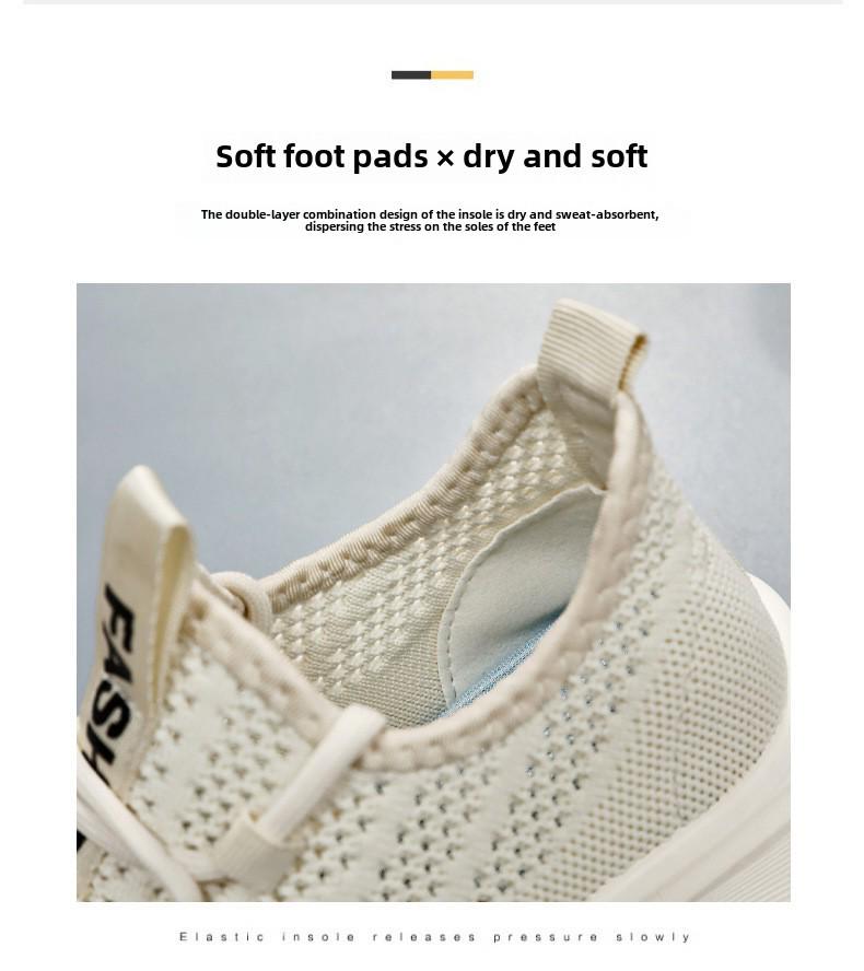 Women's 2025 Spring Flyknit Casual Breathable Fashion Trend Korean Style Sports Shoes