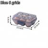 Portable Egg Storage Box with Lid, Durable Plastic Anti-Collision Egg Tray, 6/15/24 Grid Space-Saving Fridge Egg Holder