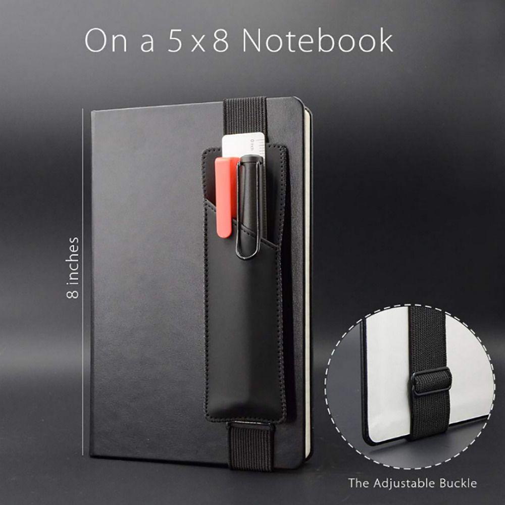 Supplies Adjustable Notebooks Pen Holder Leather Elastic Notebooks Pencil Sleeve Office Detachable Planners Pencil Pouch