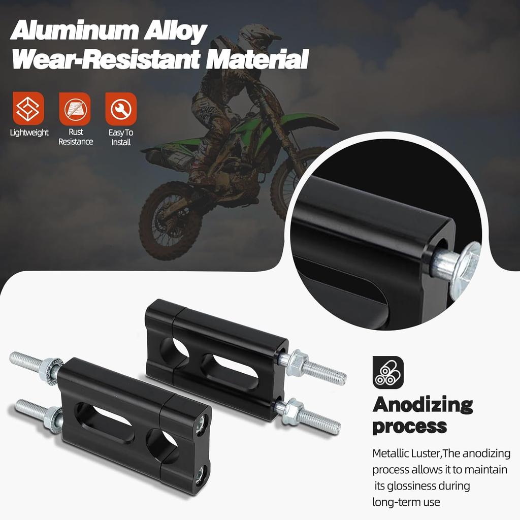 Dirt Pit Bike Handlebar Risers 22mm 7/8” Handle Bar Mount Clamp Risers for MX650 BTX200 CT200U MB200 GMB100 CRF 80 110 XR/CRF SSR 110 125 Universal