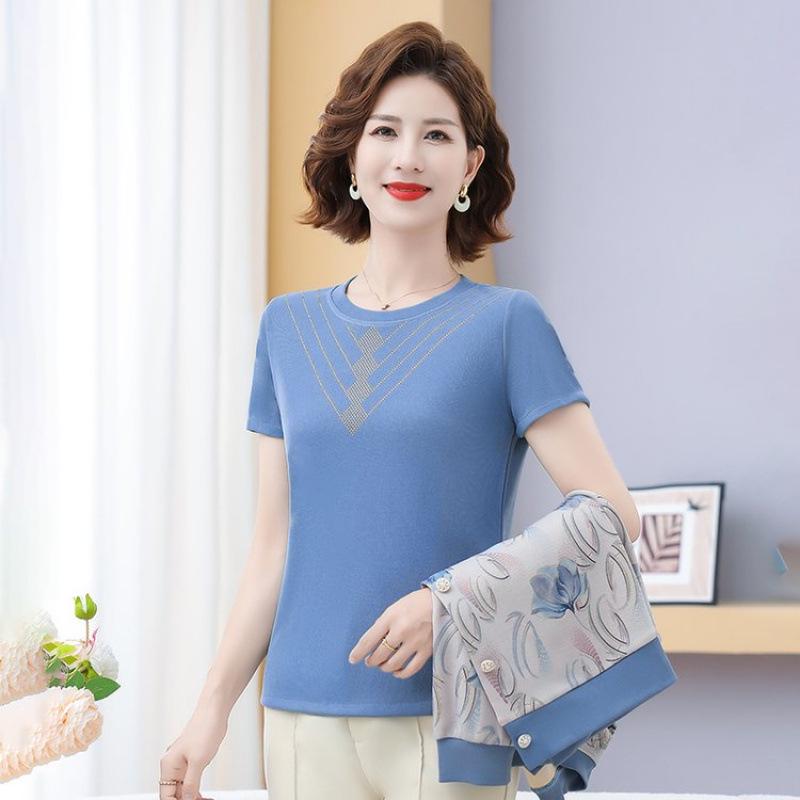 

Mom s Stylish Two-Piece Set: Printed Cardigan & Long-Sleeve Jacket for Spring/Autumn - Ideal for Middle-Aged & Elderly Women. 3XL [120-130 lbs]