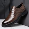 Fashion Brand Men's Business Wedding Party Formal Leather Shoes Soft Comfortable Non Slip Sole Casual Oxford Shoes Lace Up Driving Shoes