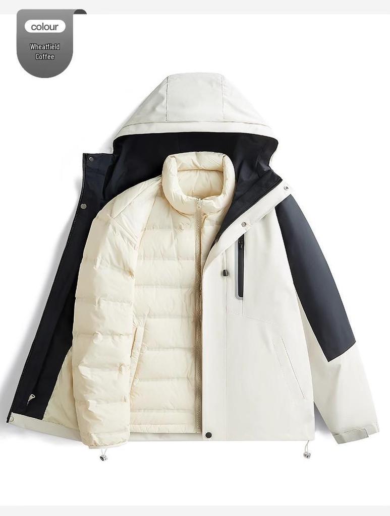 Camel HJCAMEL Women's 3-in-1 Autumn/Winter Windproof Waterproof Down Jacket