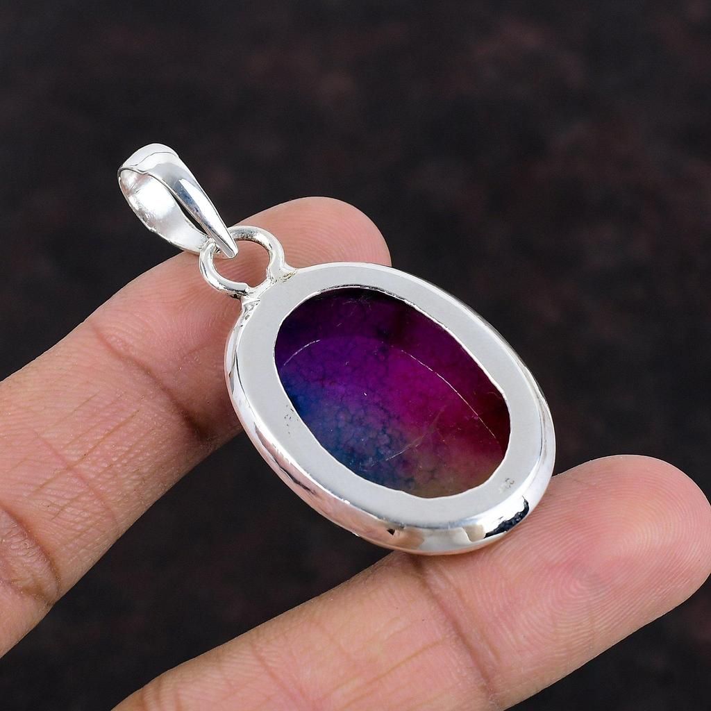 Regenbogen Solar Quarz Druzy Edelstein Anhänger handgemachte Boho Stil Schmuck 925 Sterling Silber Anhänger eleganter Anhänger Silber Schmuck für Geschenk