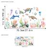 Cartoon, Watercolor Ocean, Coral, Jellyfish, Turtle, Decorative Wall Stickers, Bedroom and Bathroom Beautification, Home Decoration Stickers