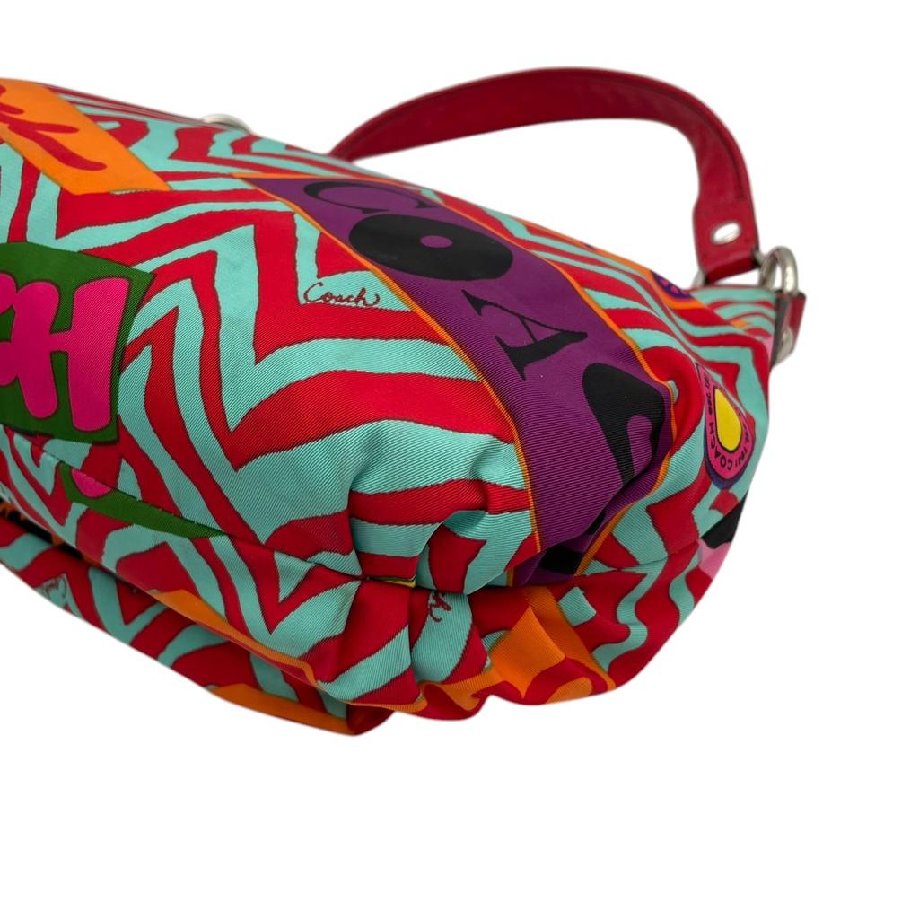 Used COACH 2-Way Shoulder Bag / One-Shoulder Bag Poppy GroovyShoulder Bag multicolor/Red Nylon/enamel Women