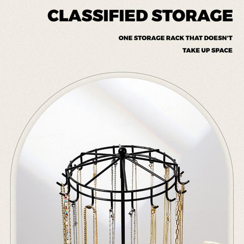 Rotating Jewelry Display Stand Detachable Acrylic Metal Organizers for Necklaces Bracelets Earrings 360 Degree Showcase