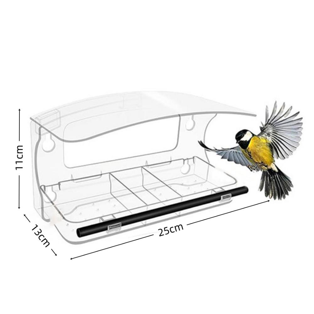 Tool-Free Bird Feeding Bowl Dual Seed Tray Wild Birdfeeder New Window Bird Feeder Bird Viewing