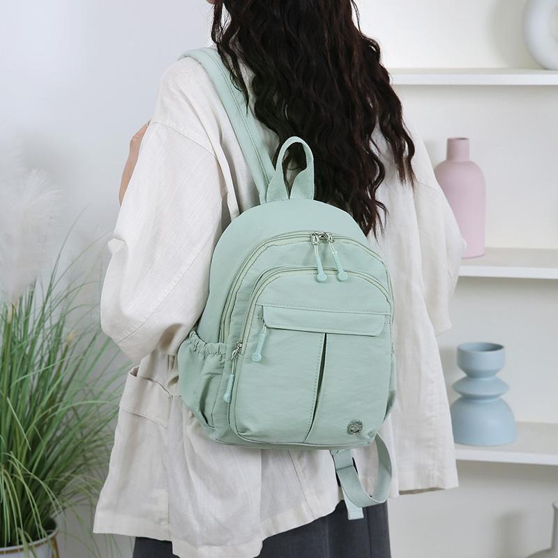 Lightweight Nylon Backpack for Women Casual Daypack Travel Shoulder Bag with Multi Pockets