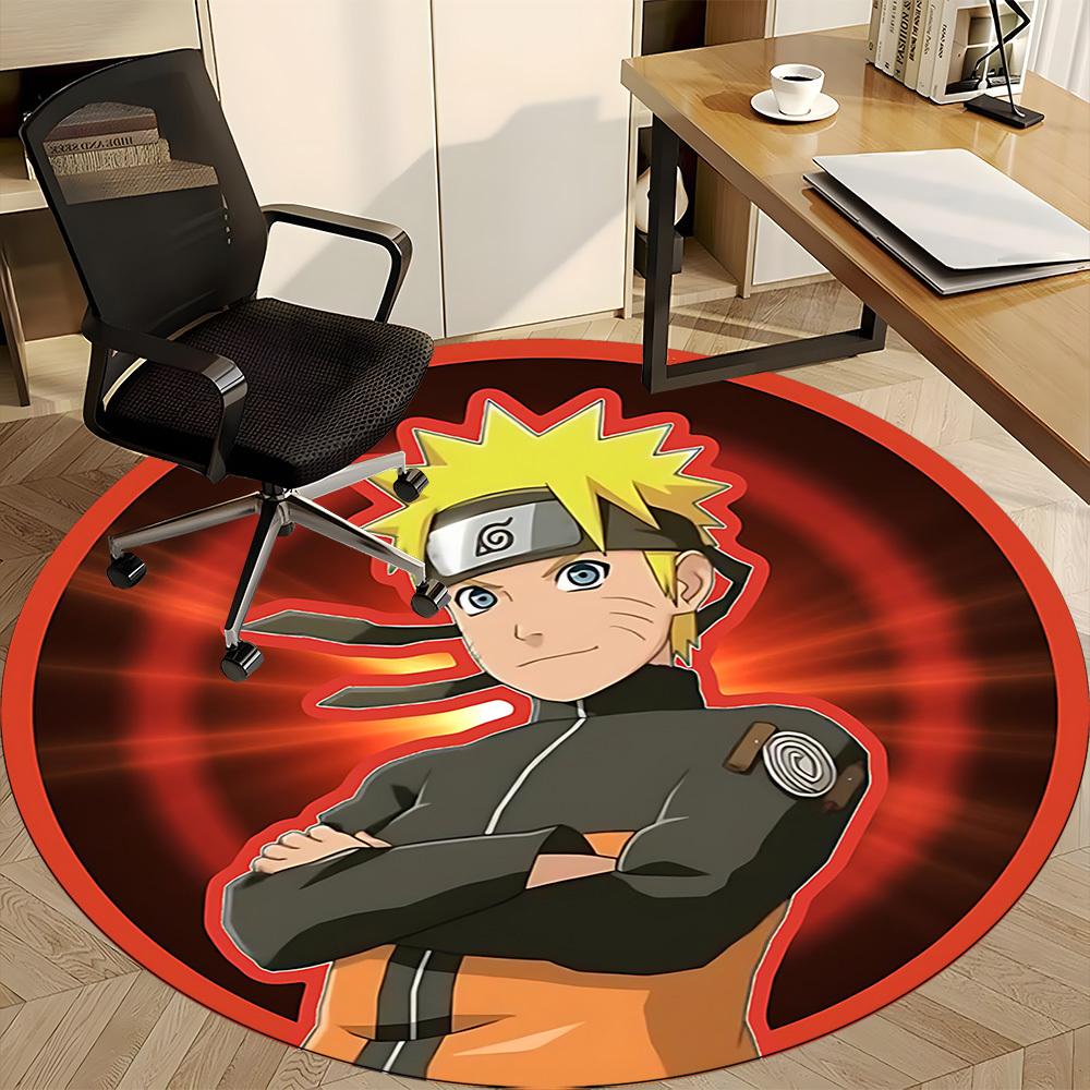 1PC Naruto Office Round Rug, Non-slip, Soft and Durable Office Rug for Interior Decoration, Perfect for Office, Beautiful Decoration