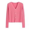 Dames Lente/Zomer V-hals Gebreide Vest - Lange Mouw, Lichtgewicht Slim Fit Jas