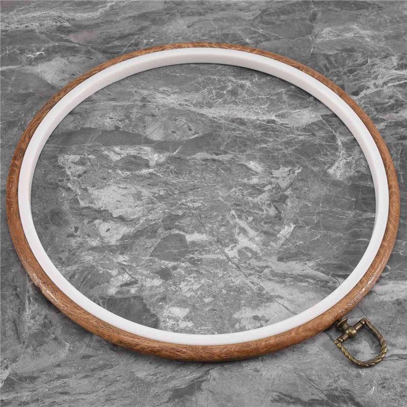 6 Pieces 10 Inch 26Cm Embroidery Ring Cross Stitch No Slip Hoops Set Imitated Wood Display Frame Circle Embroidery Kits-B61B
