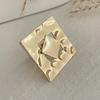 Creative Irregular Geometric Square Round Open Ring for Women Hip Hop Gold Color Adjustable Ring Finger Jewelry 2025 New