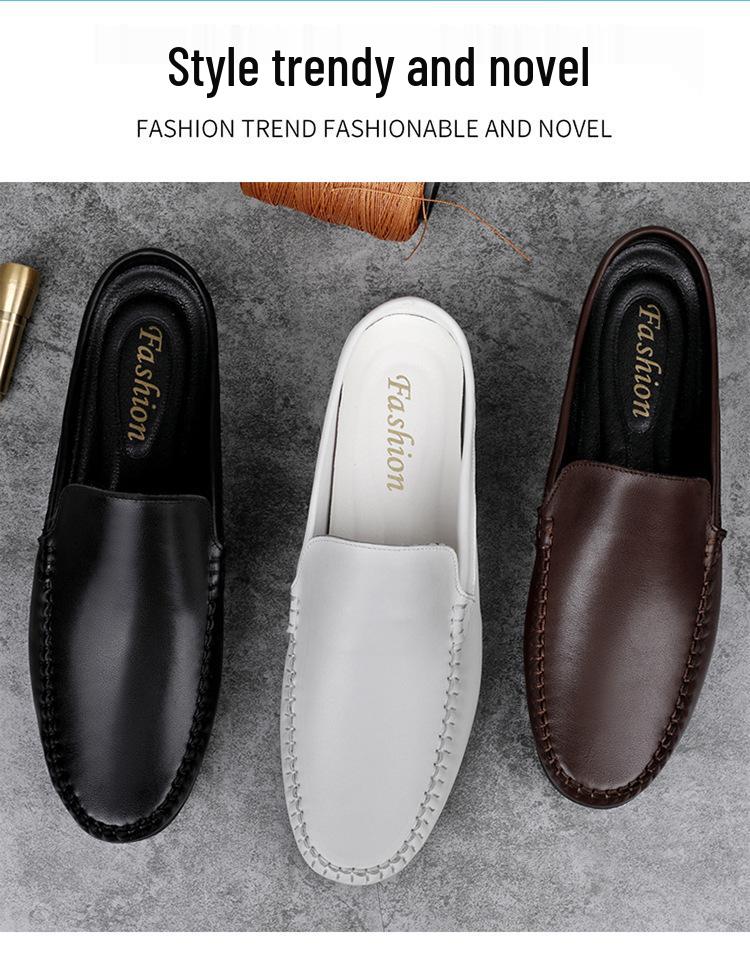 Herren Größe 46 Large Leder Freizeit Fahrschuhe - Britischer Stil Weiche Sohle Slip-On Schuhe & Geschlossene Zehenpartie Halbschuhe