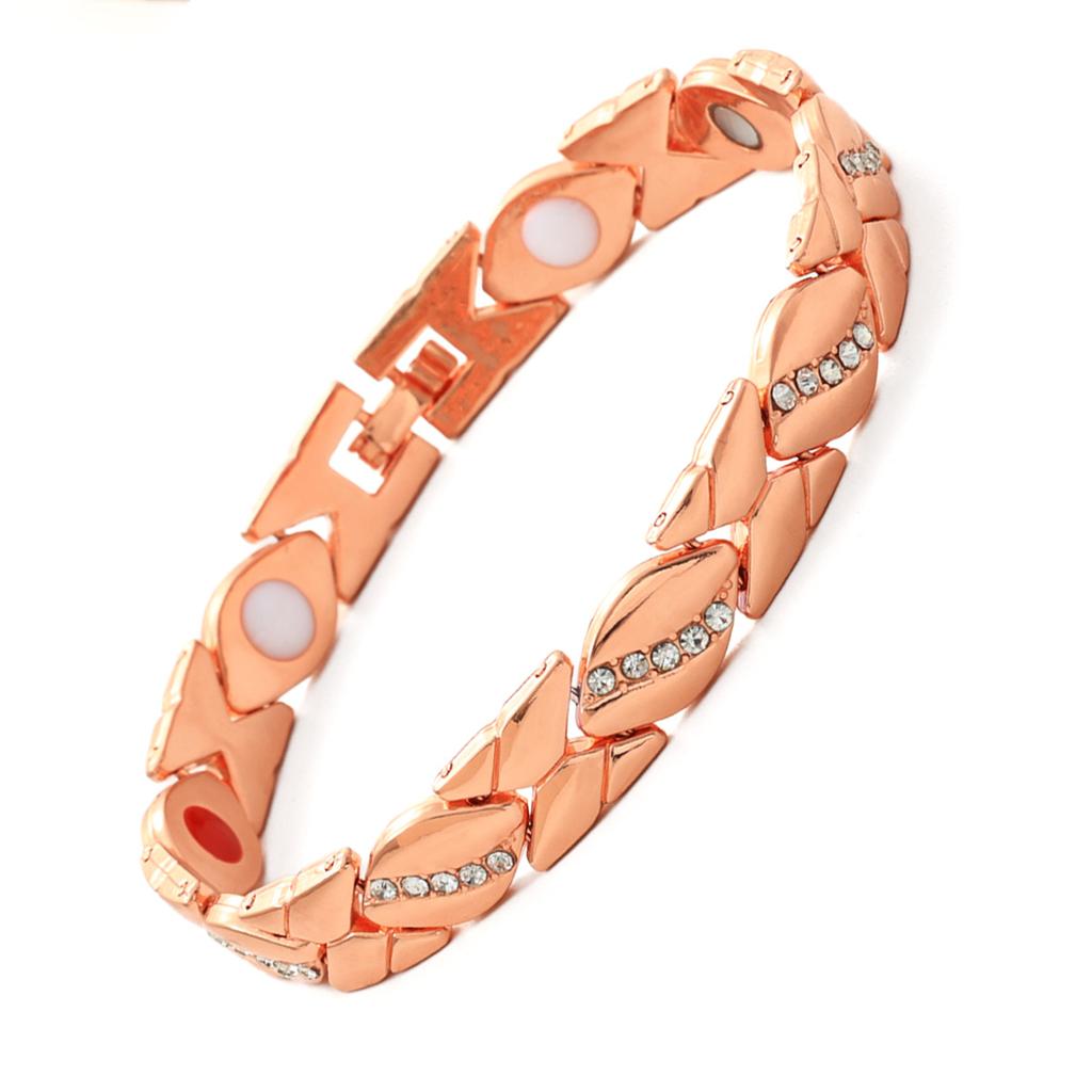 Retro Zirkon Magnetischer Edelstahl Armband für Männer Frauen Blatt Magnet Mode Exquisiter Schmuck Geschenke Zubehör