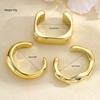 3pcs Retro Exaggerated Gold Color Bangle Set for Women Simple Geometric Smooth Wide Thick Bracelets Daily Wear Wedding Jewelry