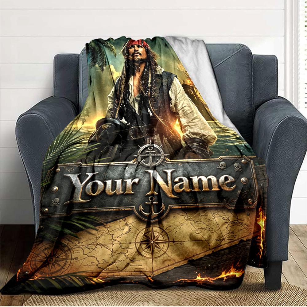 Name Custom Johnny Depp Print Flannel Blanket High Quality Warm Comfortable Cover for All Seasons Perfect for Gifts Home Decor