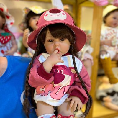 BZDOLL New Like Alive 60 CM Soft Silicone Reborn Toddler Baby Doll For Girl Dress Up Blonde Hair Princess Child Birthday Gift