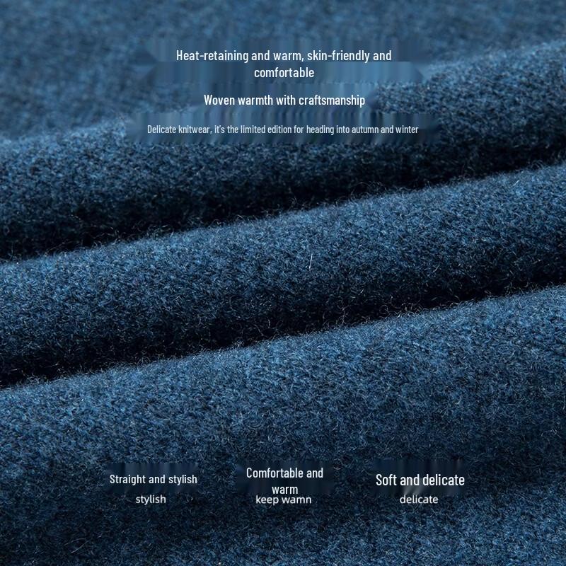 Hengyuanxiang Men's 100% Wool Turtleneck Knit Sweater