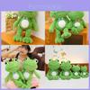 Frog Plush Pillow With Checkered Bow Decor For Kids Bed Room Decor Gift For Girls