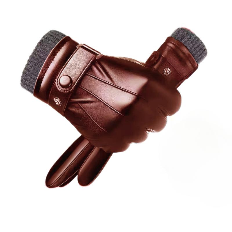 Winter Gloves for Men Genuine Leather Warm Touchscreen Gloves Outdoor Cycling Real Sheepskin Warm Driving Motorcycle Gloves