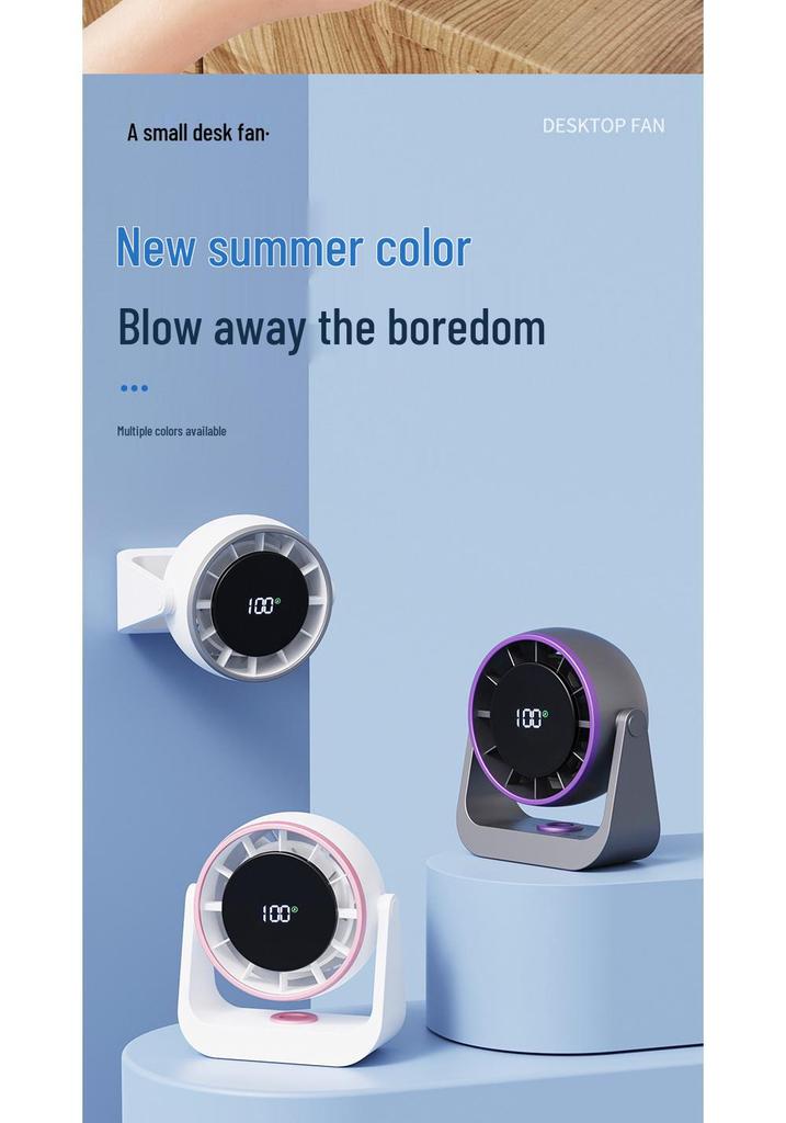 Rechargeable Wall-Mounted LED Fan for Dorm, Office, and Home