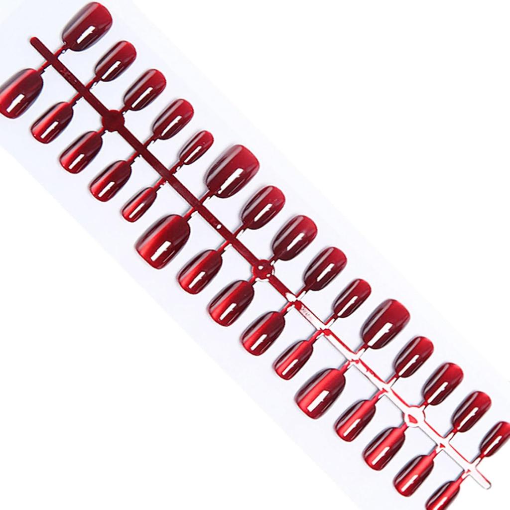 30 Cats Eye Press On Nails Almond/Short Square/Coffin Fake Nails Acrylic False Nails Stick On Nails Glues On Nails Kits