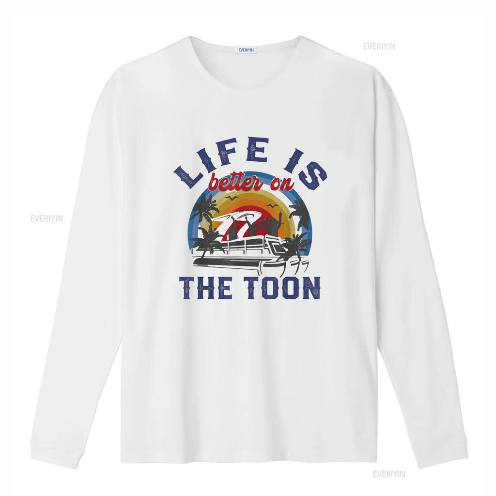 Womens Life Is Better On The Toon Funny Pontoon Boat Boating T Shirt Black 2XL vintage Washed Unisex homme Slightly Casual