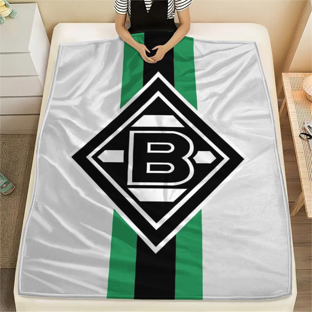 1 szt. Koc Flanelowy z Nadrukiem Borussia Mönchengladbach Wysokiej Jakości Ciepły Komfortowy Pokrycie na Wszystkie Pory Roku Idealny na Prezenty Wystrój Domu