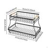 2 Layer Fruit Basket Vegetable Rack for Bread Snack Kitchen Countertop Organization Portable Space