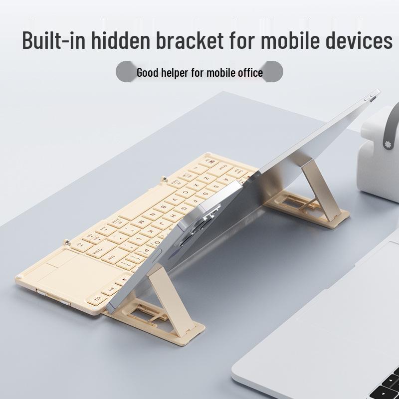 BOW Hangshi HD088F Dual-Mode Wireless Bluetooth Foldable Keyboard with Stand for Tablets & Phones