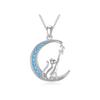 Cute Cat Moonflower Clavicle Necklace – High-End Niche Design for Women