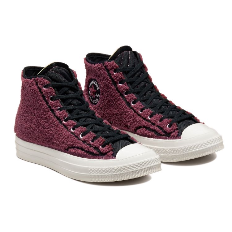 Converse Chuck 70 High Sherpa - Shadowberry Unisex Sneakers Pink Black Egret 172007C