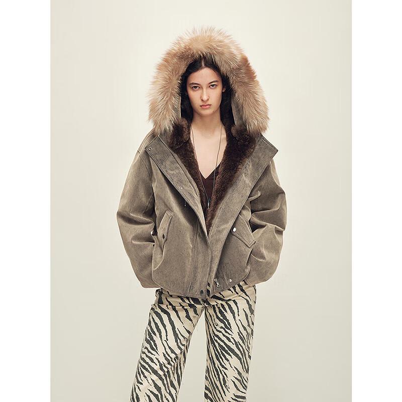 

Fu Zhi En CHIC PARKA Detachable Fox Fur Down Parka S