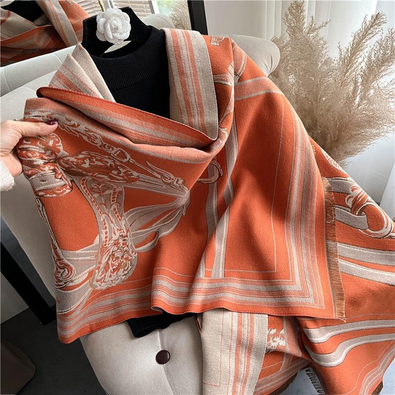 Versatile Long Women's Air Conditioner Shawl Scarf Autumn and Winter Thickened Imitation Cashmere Scarf Women