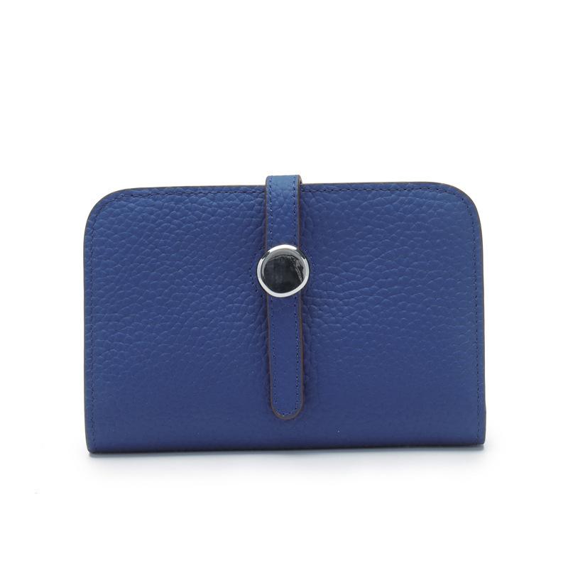 New Wallet Women's Short Genuine Leather Fashion Top Layer Cowhide Ultra-thin Strap Women's Wallet Cowhide Suit Clip