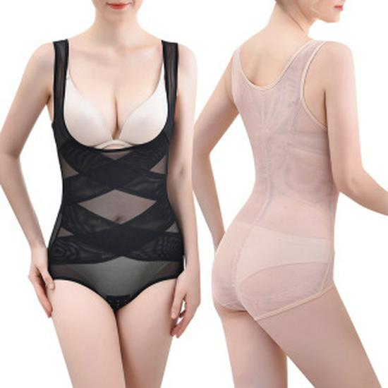 Plus Size Waist Cincher Shapewear: Postpartum Abdominal Control with Bust Support for Women