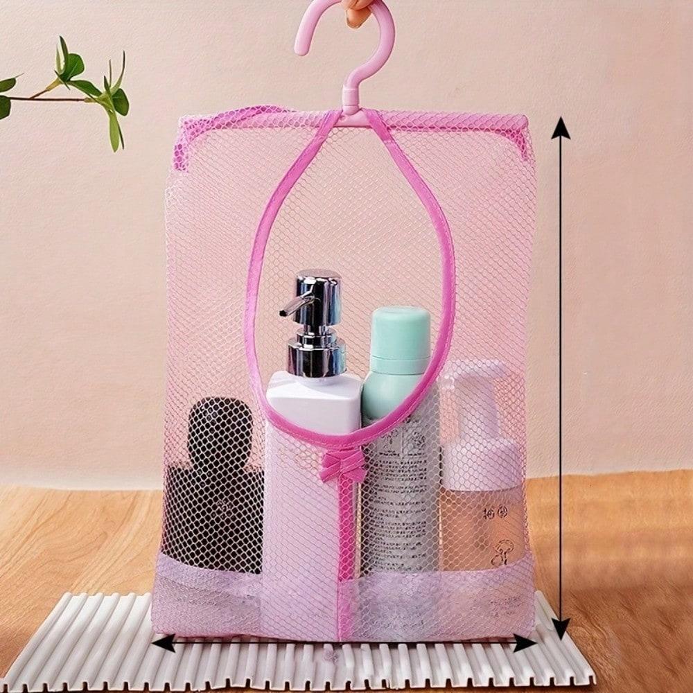 1pc Hangable Storage Mesh Bag | Multi-Purpose Clothespins Organizer, Polyester, Suitable For Kitchen And Bathroom, Drying And Storage Supplies