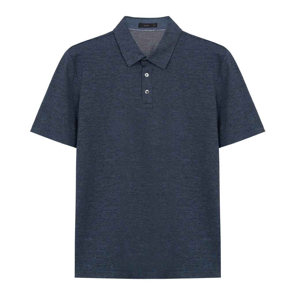 BASSO Minimal Silky Short Sleeve Collared T-Shirt (Bsy2Kt55A)