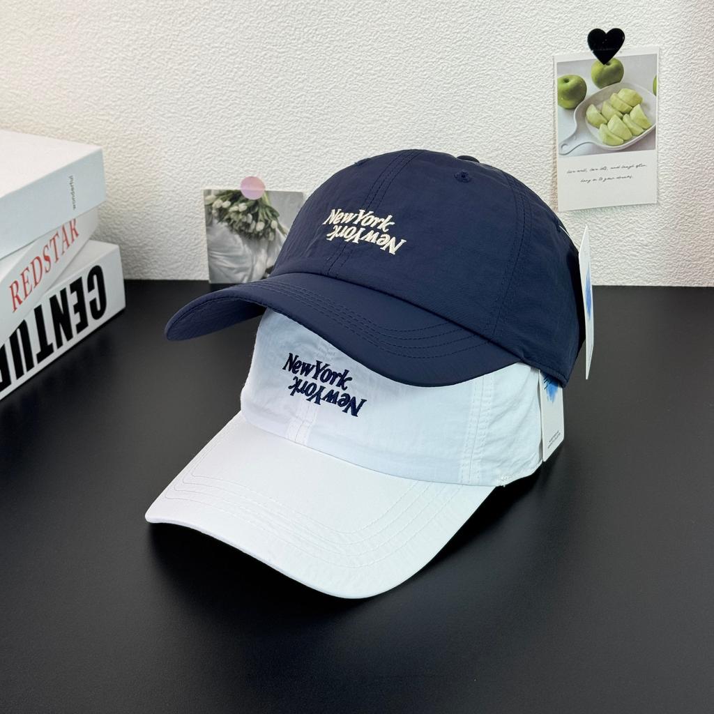 Fashion Hat Summer Alphabet Embroidery Alphabet Quick Drying Baseball Cap Men's and Women's Big Head Circumference Light College Wind Shade Cap Sun