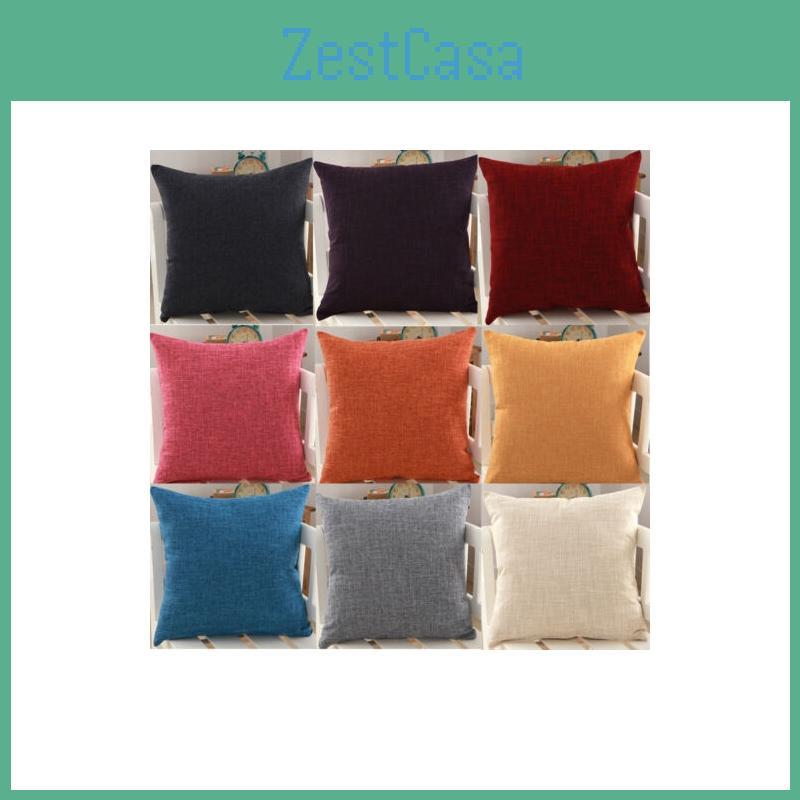 Luxurious Plain Solid Color Throw Pillow Case For Home Decor Linen Cotton Cushion Cover