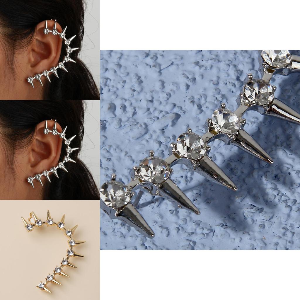 Fashion Alloy Ear Climber With Geometric And Rivet Design For Stylish Women And Gifts