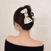 Korean Style Love Heart Polka Dot Double Bow Claw Clip – Fashionable Versatile Hair Accessory