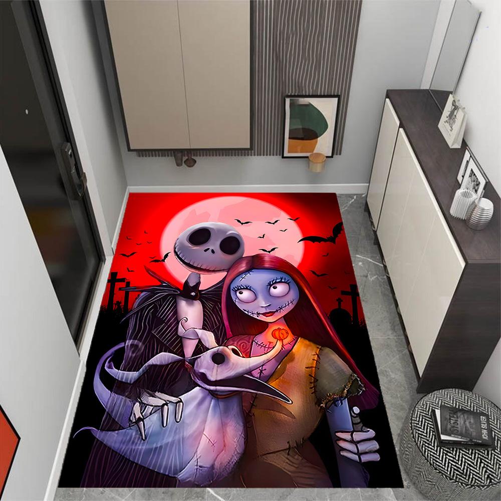Tappeti Antiscivolo a Tema Nightmare Before Christmas - Decorazioni per la Casa in Poliestere, Adatti per Camere da Letto, Soggiorni, Ingressi, Studi e Decorazioni