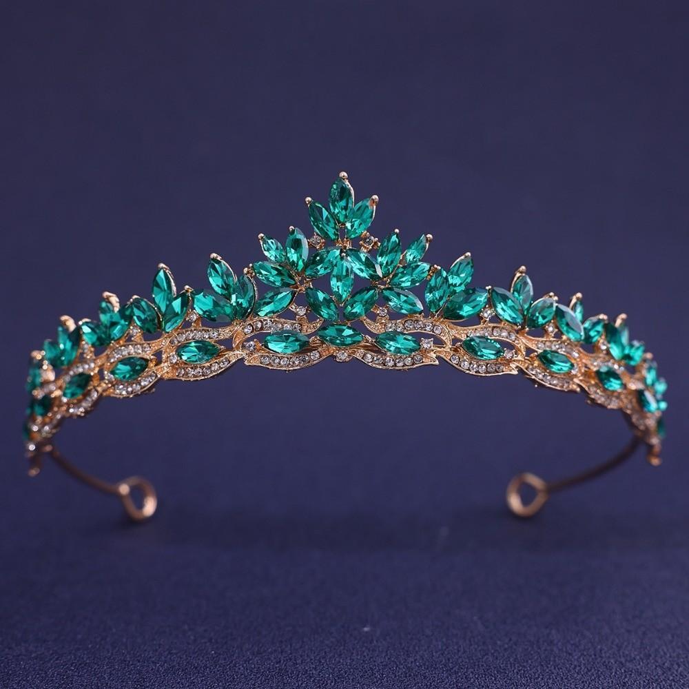 Alloy Queen Princess Crown Rhinestone Birthday Wedding Crown Vintage Bridal Headwear  Dress Party