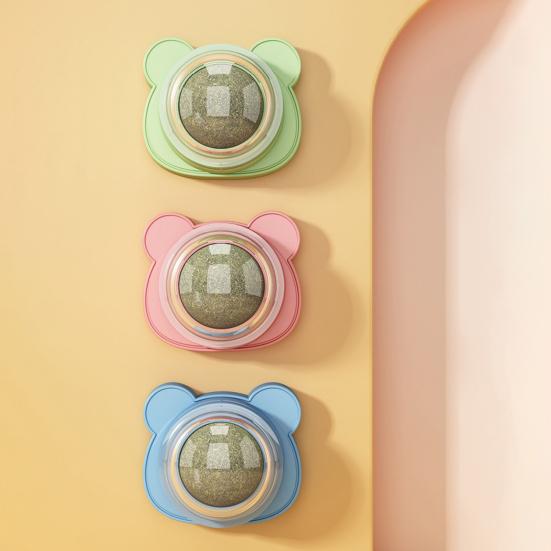 Katzenspielzeug Katzenminze Ball Katzen 360-Grad Drehbarer Katzenminze Ball Sicheres Kätzchen Kauspielzeug für Katzen Lecken Zahngesundheit Fördert Aktives Spiel