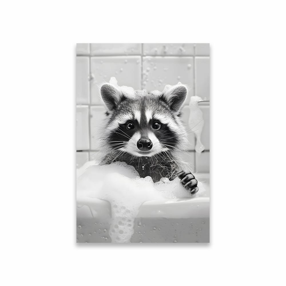 Funny Cat Bathroom Canvas Wall Art Posters Black And White Funny Animal Picture Wall Art Prints Canvas Painting Toilet Decor