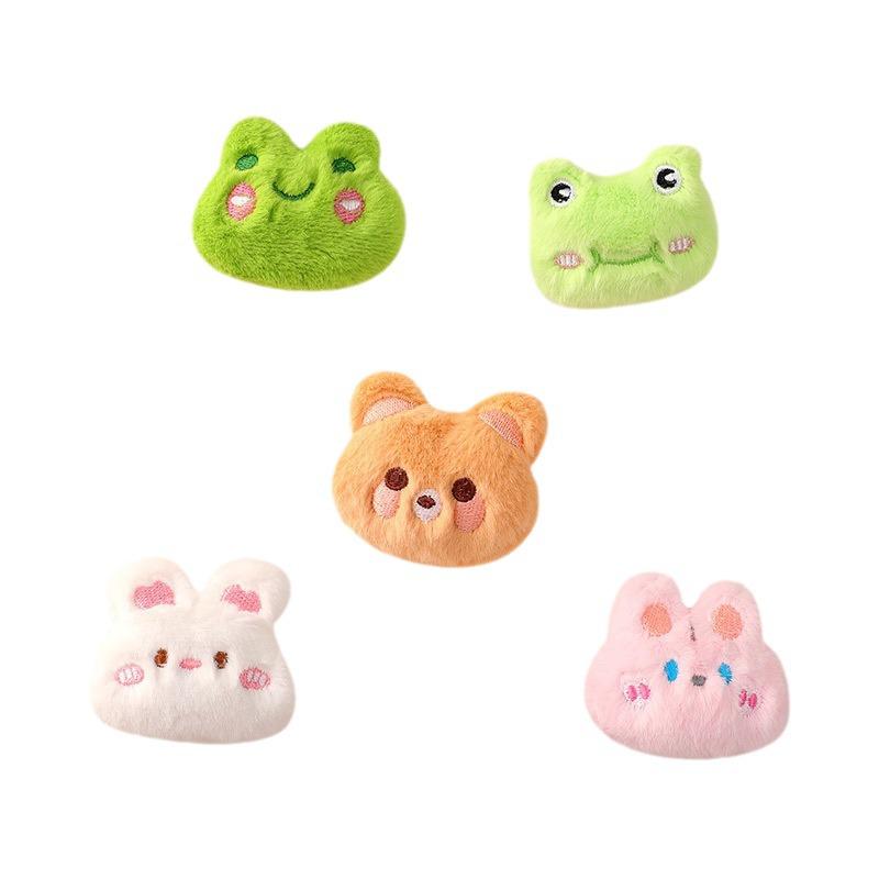 Adorable Plush Bear & Rabbit Brooch Keychain for Kids & Women - Cute Bag or Pin Accessory