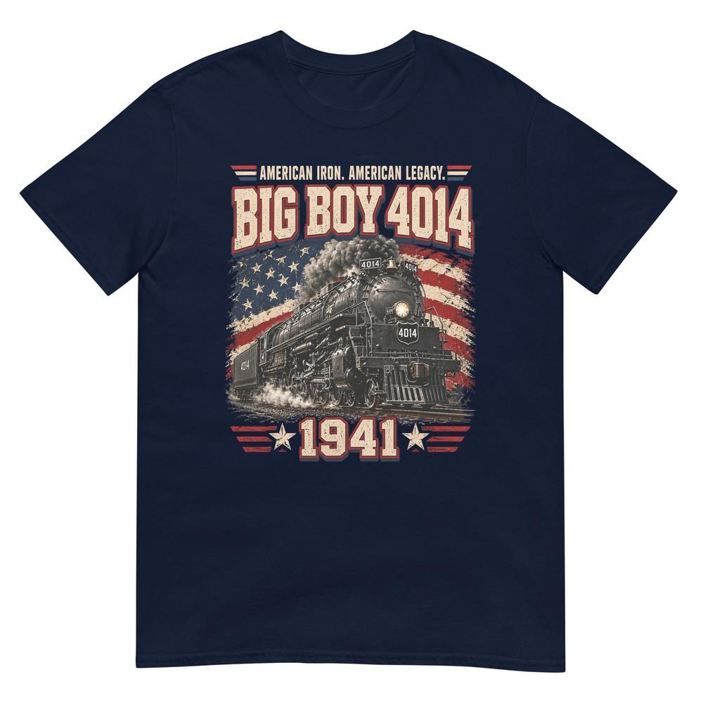 Big Boy 4014 Винтажный паровоз Железнодорожный поезд Двигатель Футболка (1) S