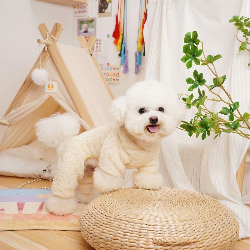 Cute Bear Ear Dog Coat Warm Dog Clothes for Winter Pet Dog Jumpsuit Chihuahua French Bulldog Bichon Pajamas Cat Puppy Clothing